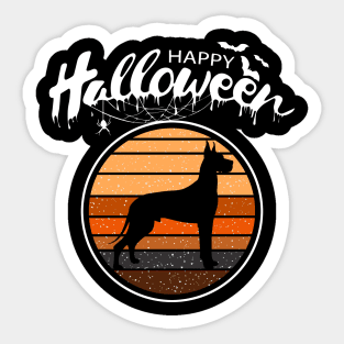 Funny Happy Halloween Beautiful Great Dane Men Women Kids Sticker